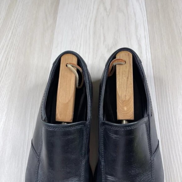 Ecco Mens Black Shoes Size 45 Leather Loafer Slip On - Picture 3 of 12